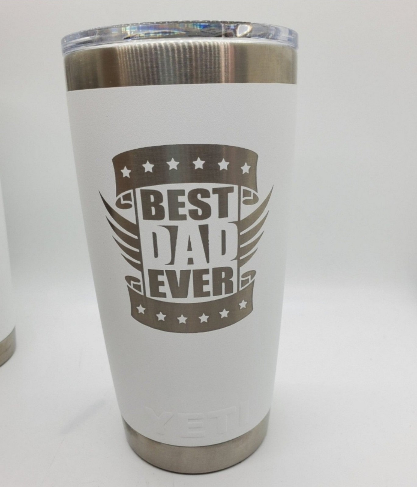 Laser engraved yeti tumbler 20oz (best dad ever.)