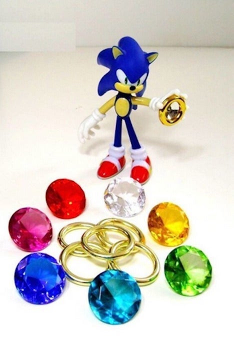 SONIC BIG 7 Chaos Emeralds+5 Power Rings