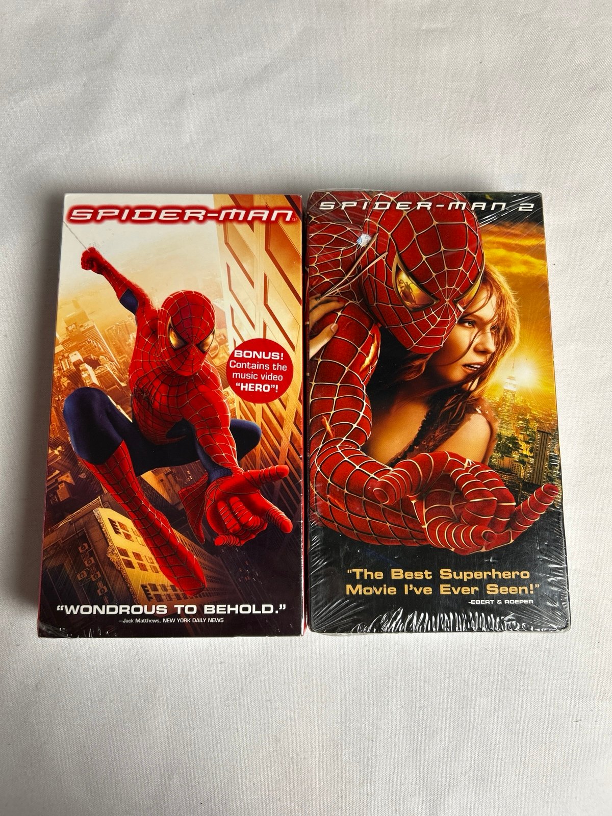 Spiderman Movies New Sealed 2 VHS Lot - Spider-Man (2002) + Spider-Man 2 (2004)