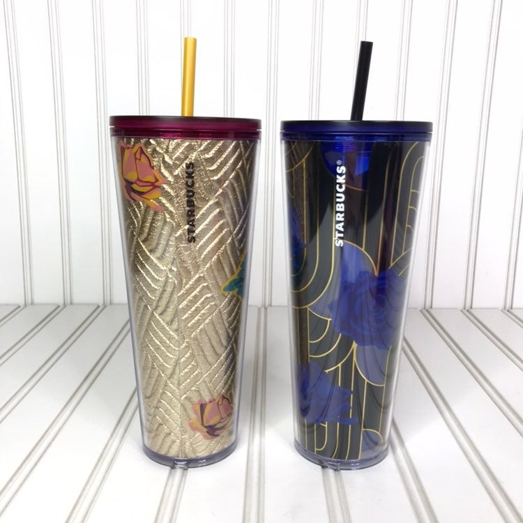 NWT Starbucks Roses Tumbler Set 24oz