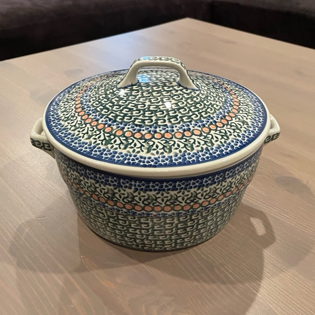 Boleslawiec Polish Pottery 8”x4.25 Round Baker Lid Ceramika Artystyczna
