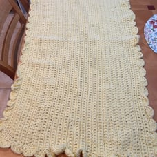 New large yellow crocheted baby blanket