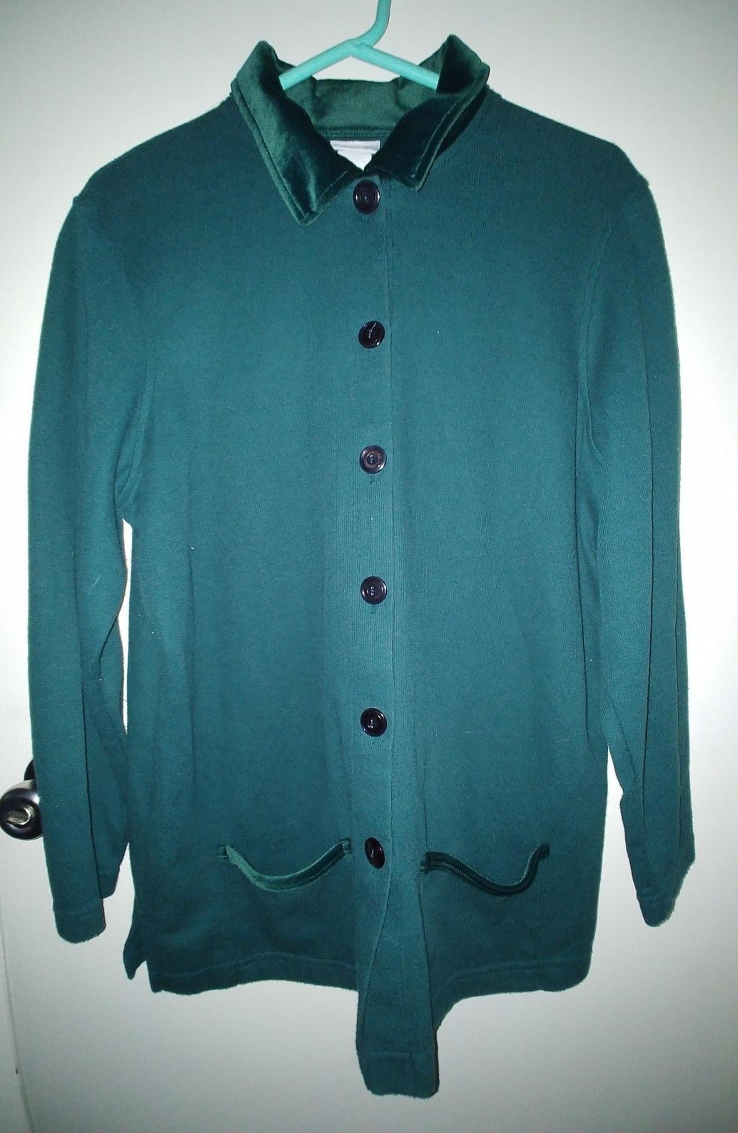 Women's Bobbie Brooks Long Sleeve Cardigan Sweater Green Size Large