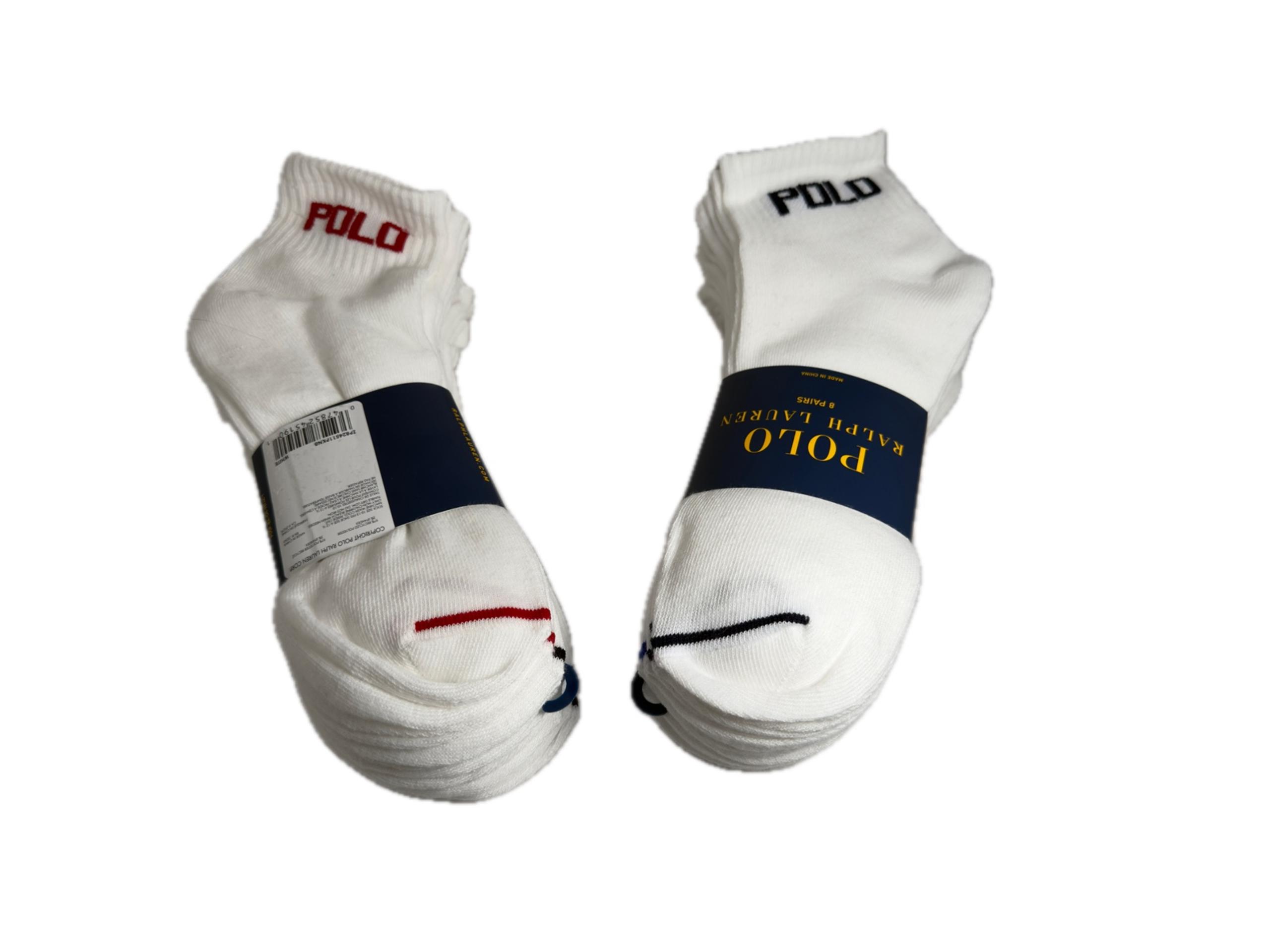 Mens 8 pack multi colored Polo quarter length socks