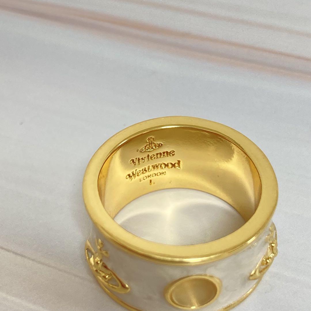 コリアグランドセール Ring King Westwood Vivienne Gold Rings L Ivory x アクセサリー