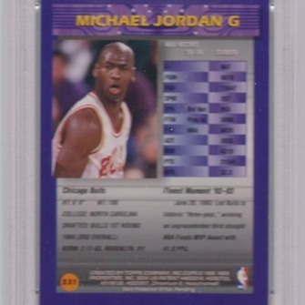 Michael Jordan Finest Topps Mystery 1994-95' wearing #45 jersey PSA needs graded