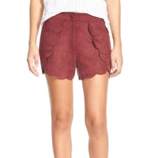 Leith Faux Suede Scallop Shorts Small