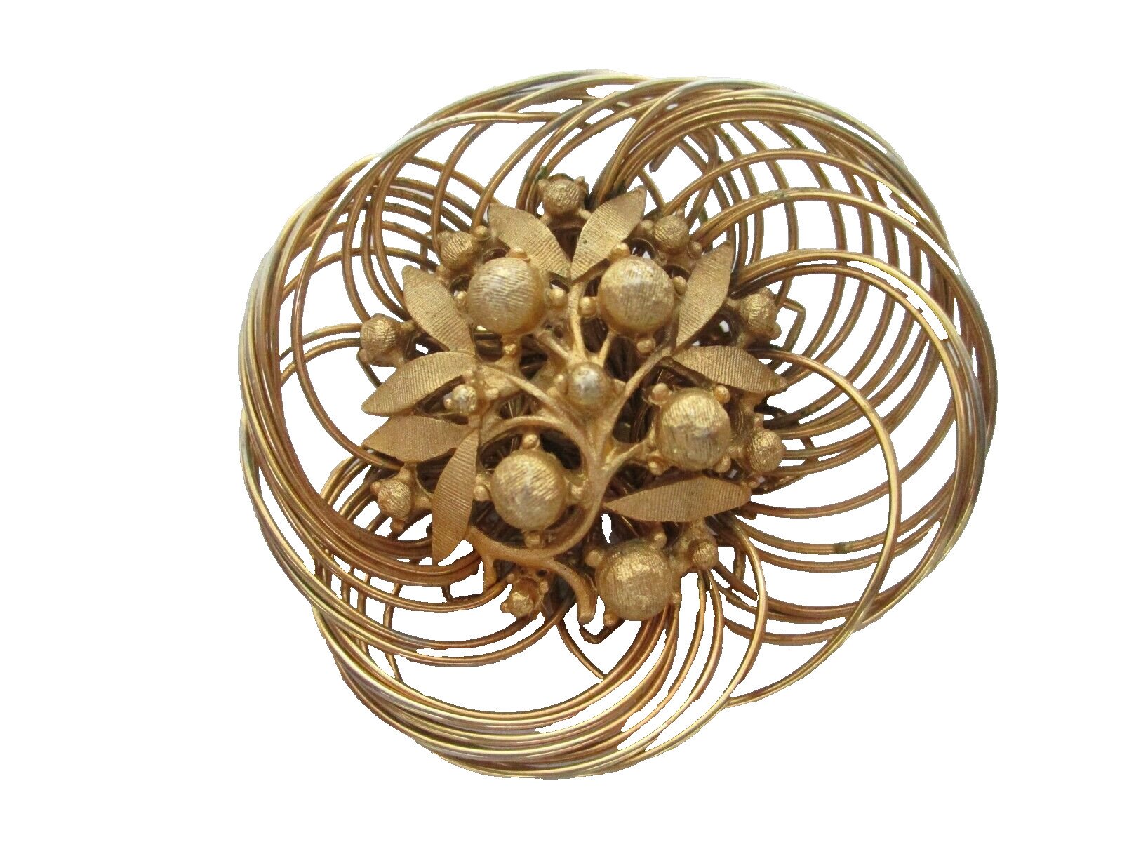 Florenza Vintage Signed Gold Tone Brooch