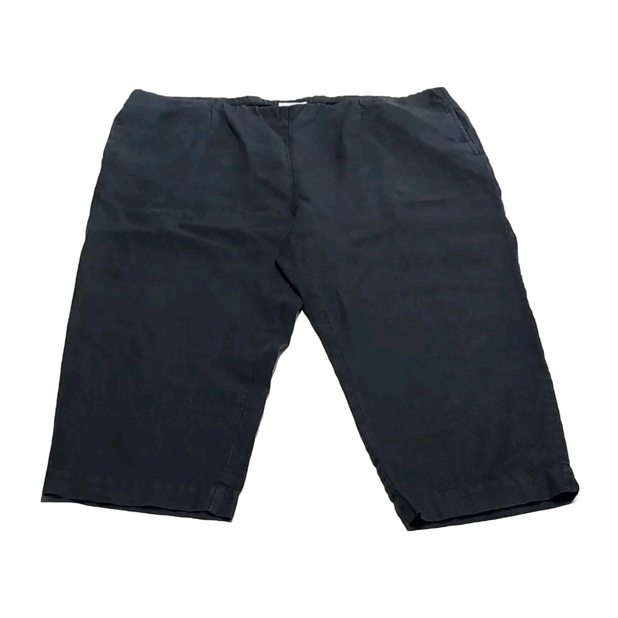 Pure Jill Women Pull-On Linen Pants Size Large Black Slim Crops Read Description