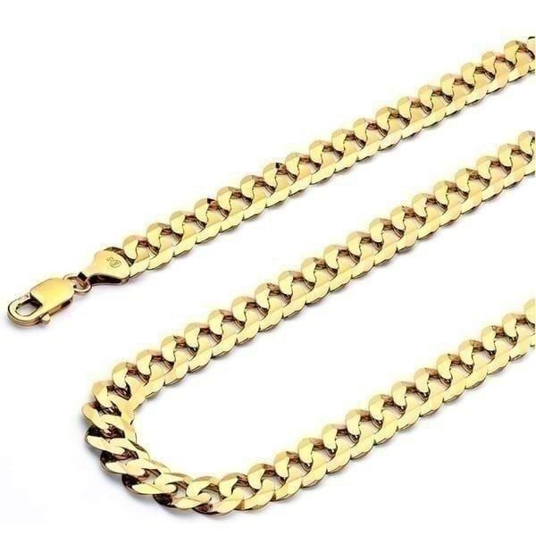 14K Solid Yellow Gold Cuban concave chain | 20” cuban chain | Birthday Gift |