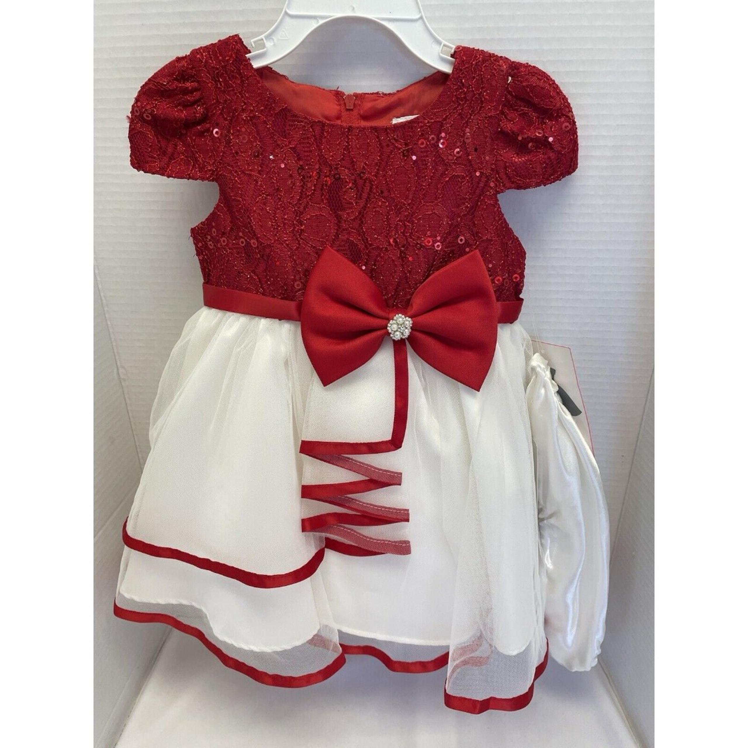 Rare Editions Girls 12Months  Glitter-Accented Lace/Mesh Skirted Elegant New