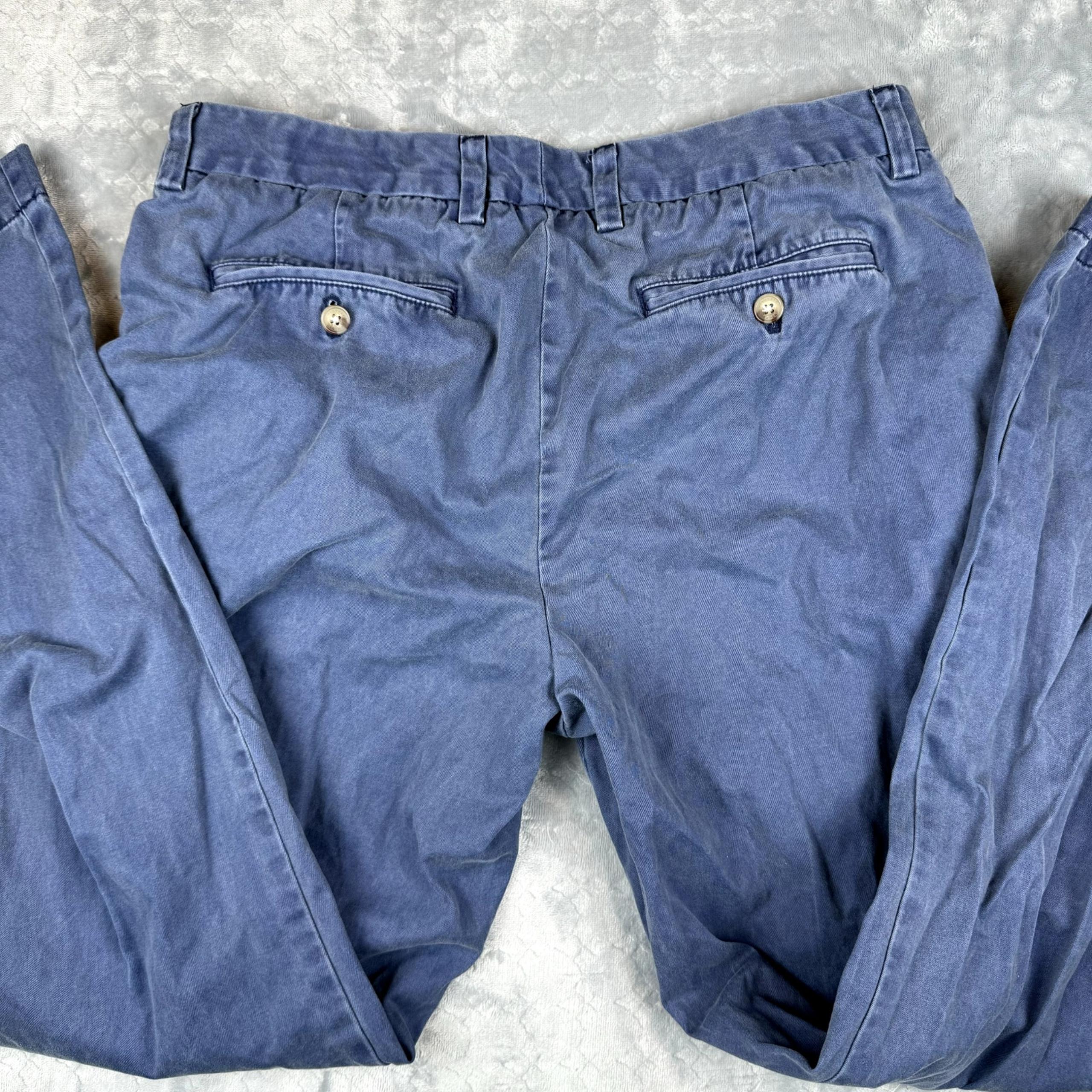 Vineyard Vines Pants Men 34x32 Blue Chino Flat Front Slim Fit Breaker Seersucker