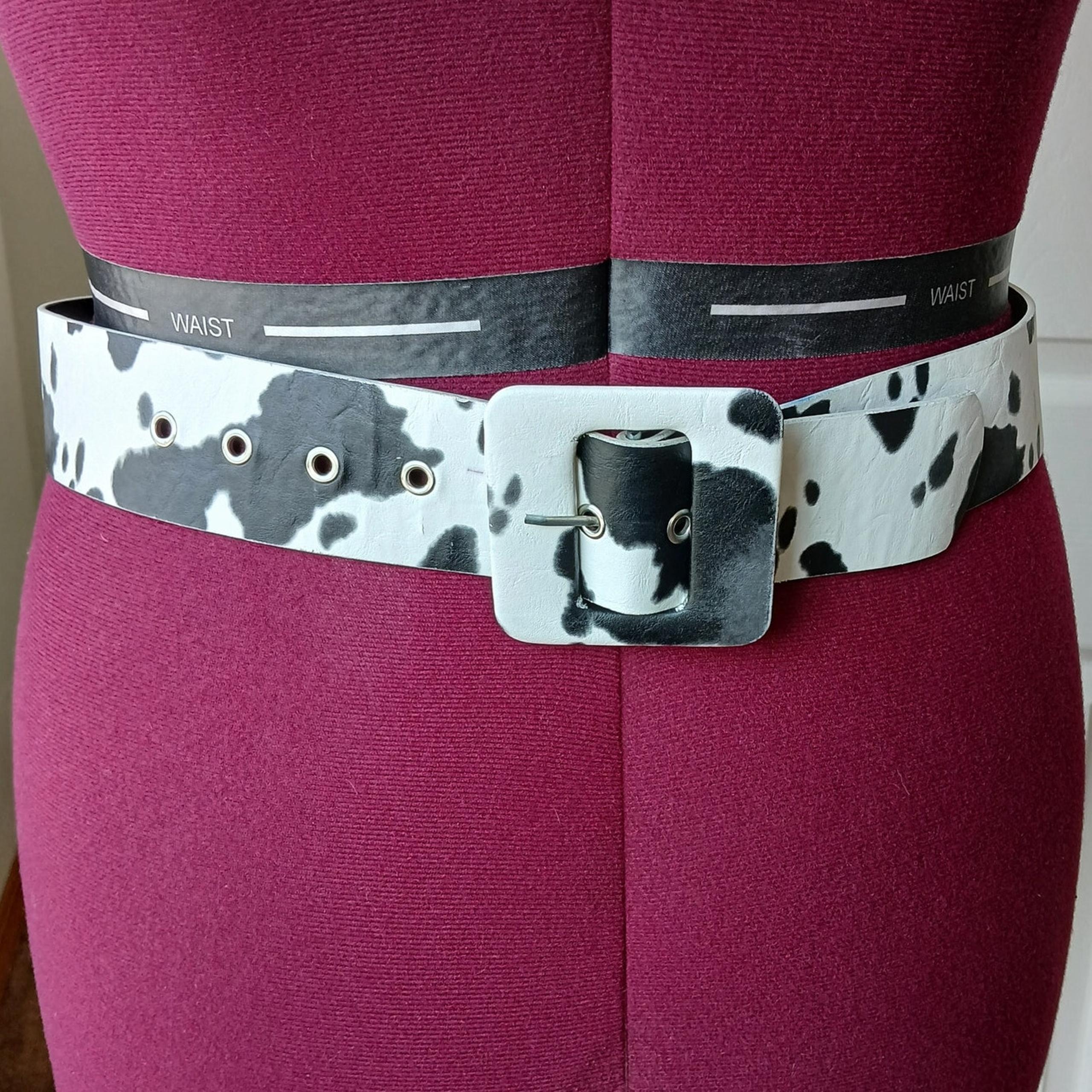 Nasty Gal Cow Can I Help You Faux Leather Chunky Belt waist size 30" - 37"