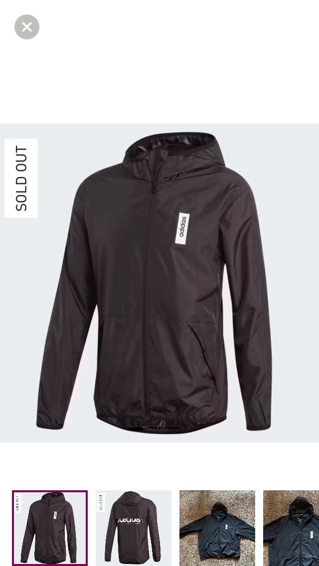 Adidas Men’s Windbreaker Code Of Sport Athletic Track Jacket BLACK XXL