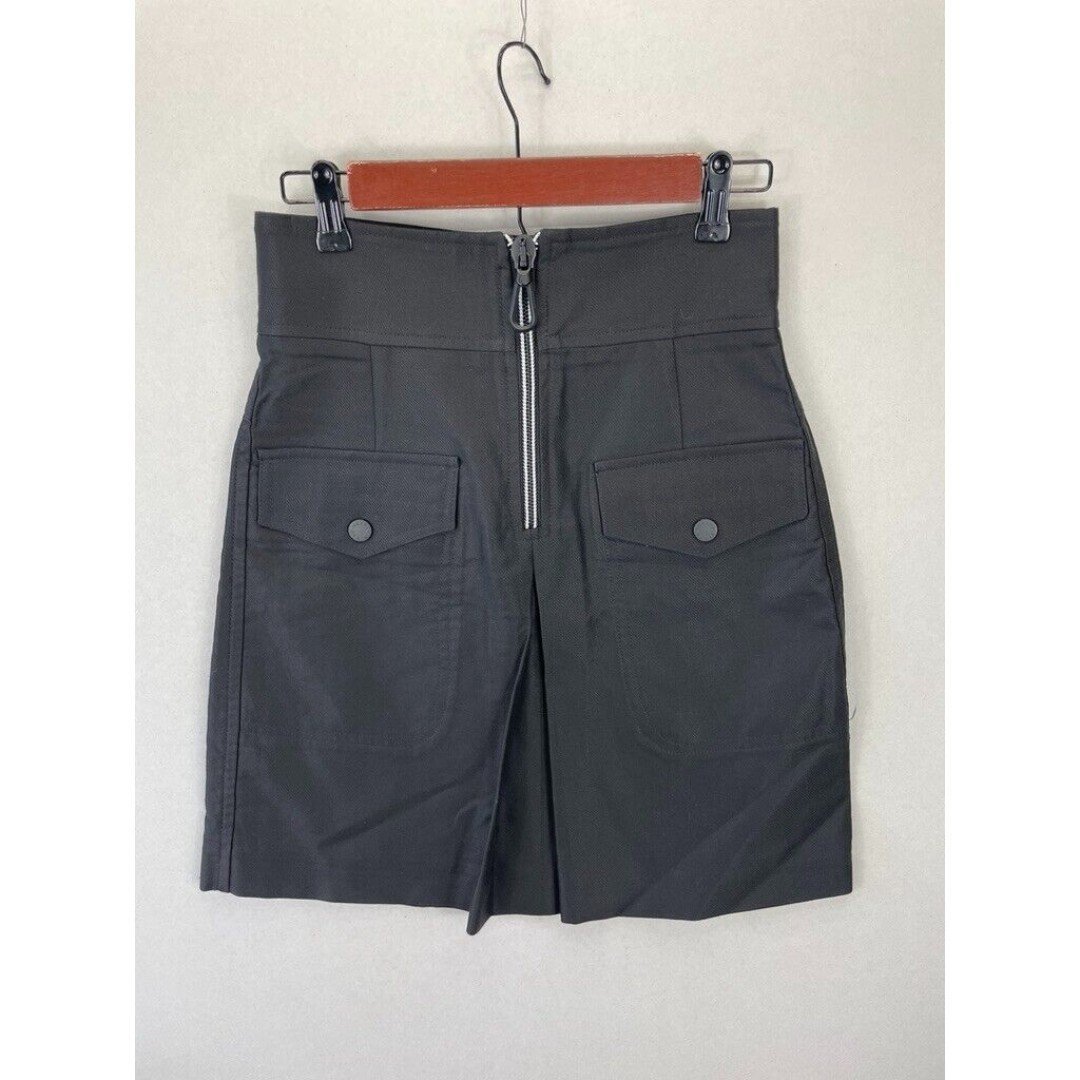 SANDRO Aliya Zip-Detailed Cotton-Blend Twill Mini Skirt Black Size 1 295
