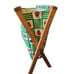 Vintage Lady Bug Folding Cloth Basket Magazine Yarn Sewing Supplies Retro 60s