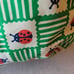 Vintage Lady Bug Folding Cloth Basket Magazine Yarn Sewing Supplies Retro 60s