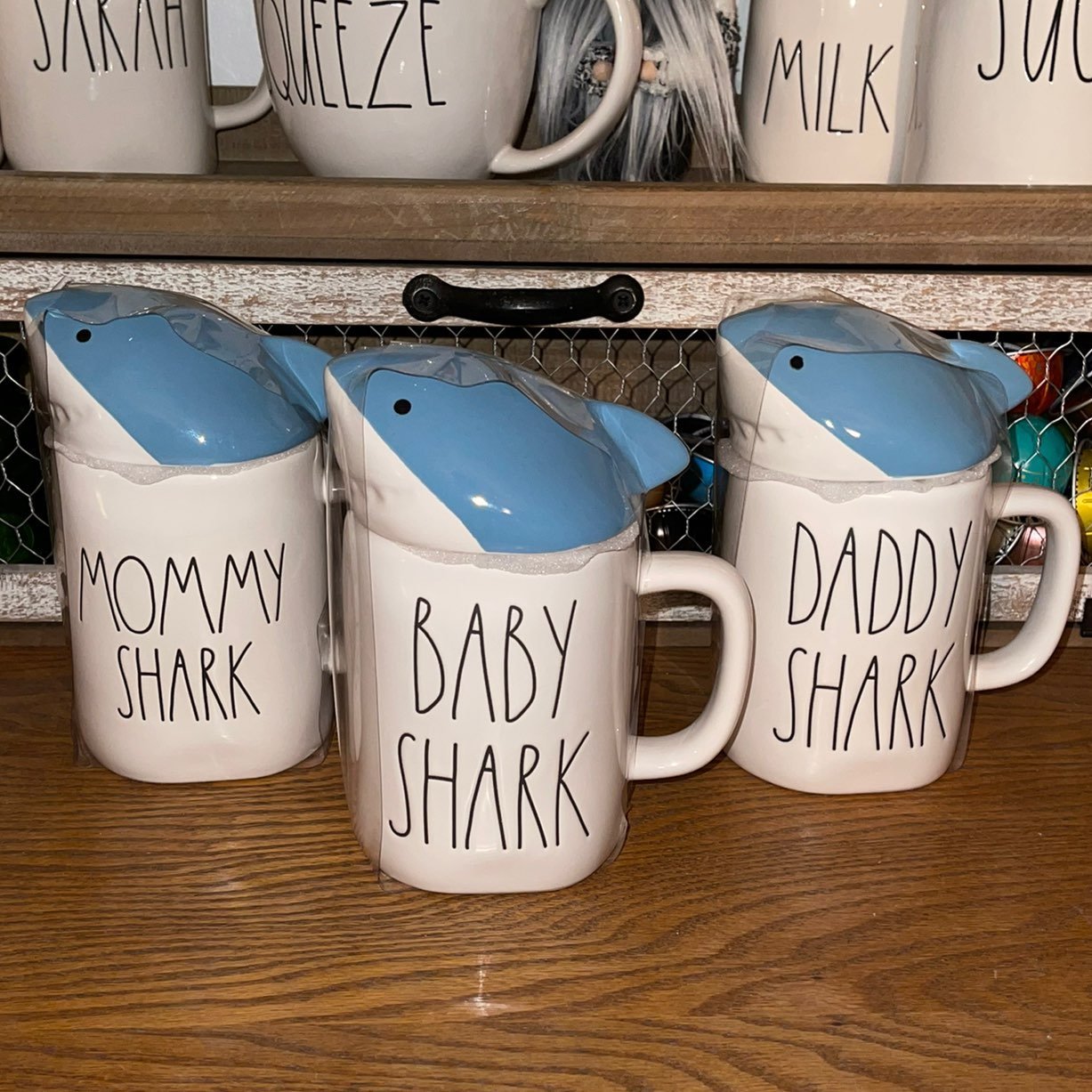 Rae Dunn Mug SHARK Topper Bundle