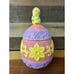 Easter Egg Cookie Jar With Chick On Top Pink Purple And Yellow 10.5”