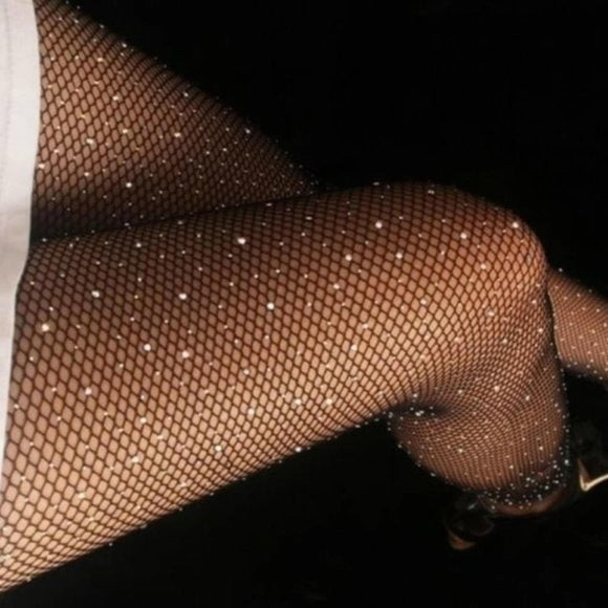 PACK OF 3 PAIRS!!! Black AB Crystal Rhinestone Mesh Fishnet Tights Pantyhose