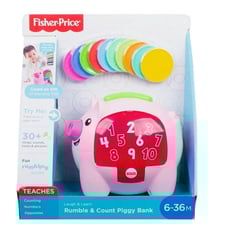 Fisher-Price Laugh & Learn Count & Rumble Piggy Bank Baby Toy with Music Motion