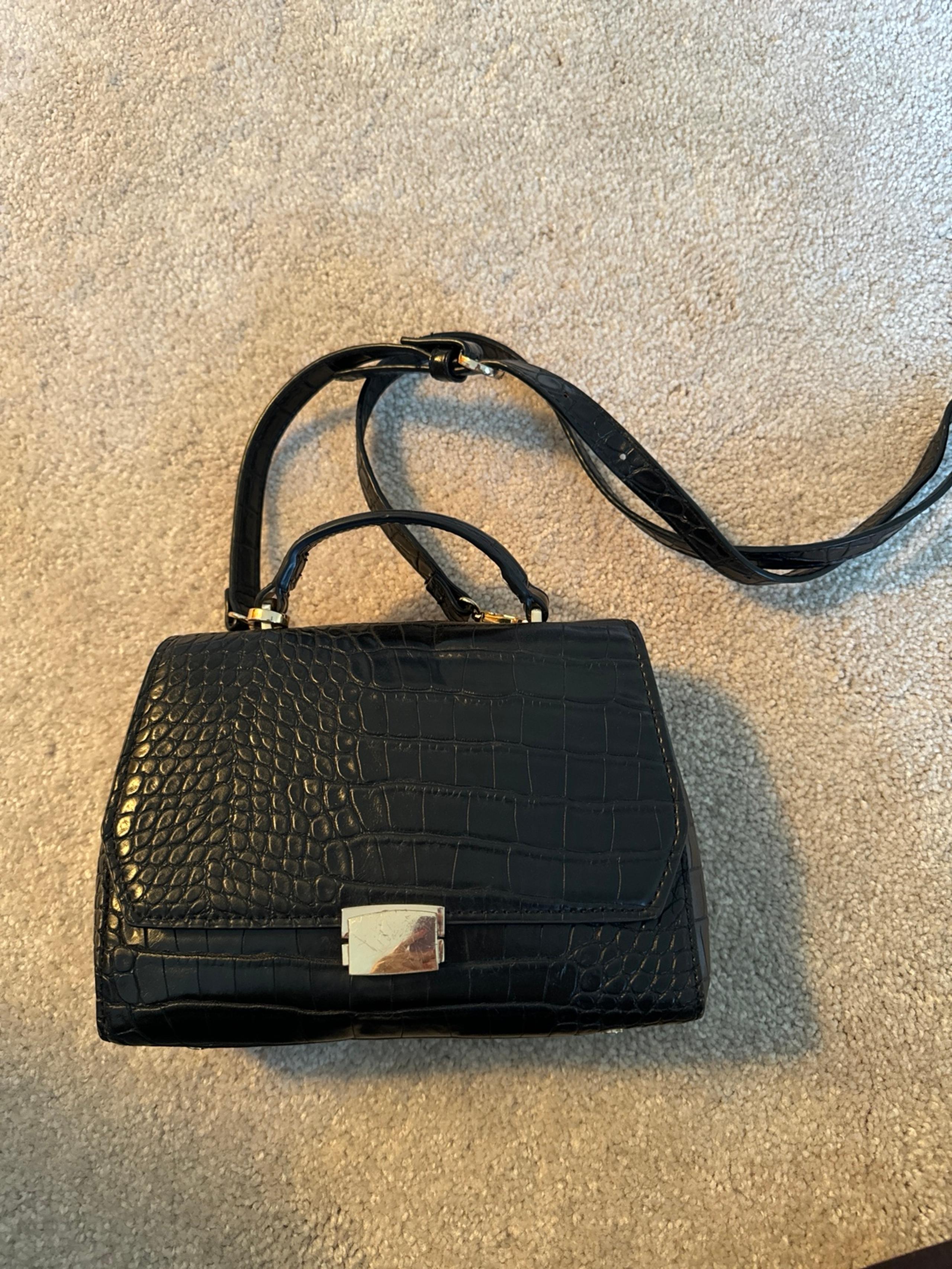 Zara women faux leather crossbody bag