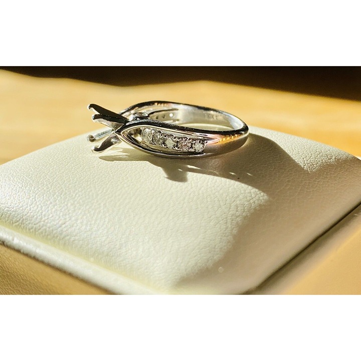 Tolkowsky Ideal Cut White Gold 14K Diamond Semi Mounting Wedding Set
