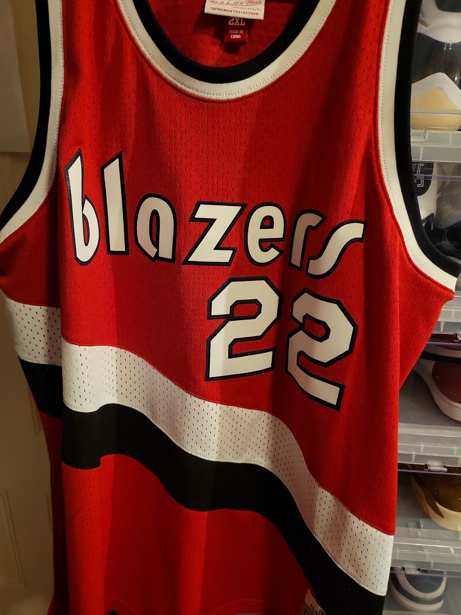 Clyde Drexler Portland Trailblazers Hardwood Classic Swingman Jersey Red