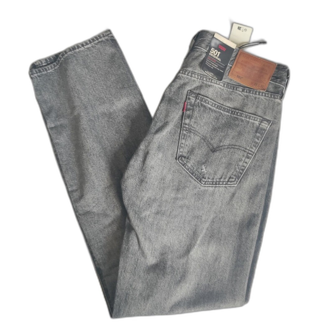 Levis 501 Original Mark XX Mens 33 X 32 Distressed Knees Dark Grey NWT