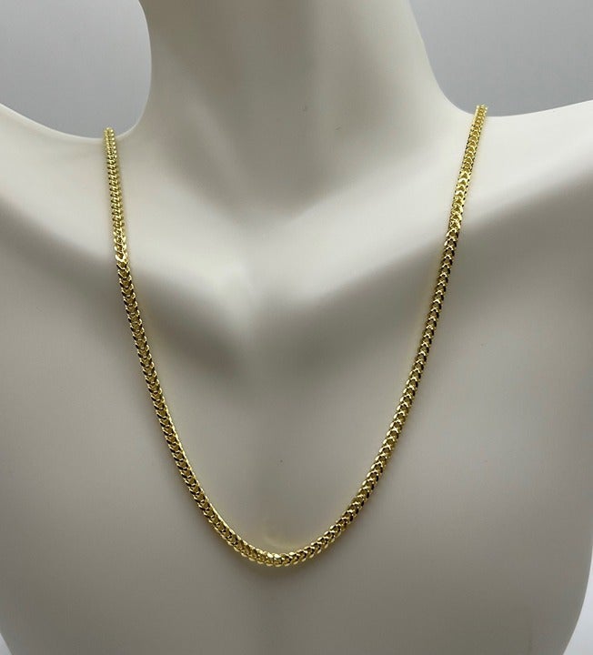 24 Gold Italian Box Franco Chain - 925 Italy -Mens/Ladies/Unisex