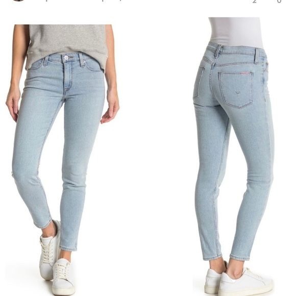 Hudson Natalie light wash mid rise super skinny jeans 24