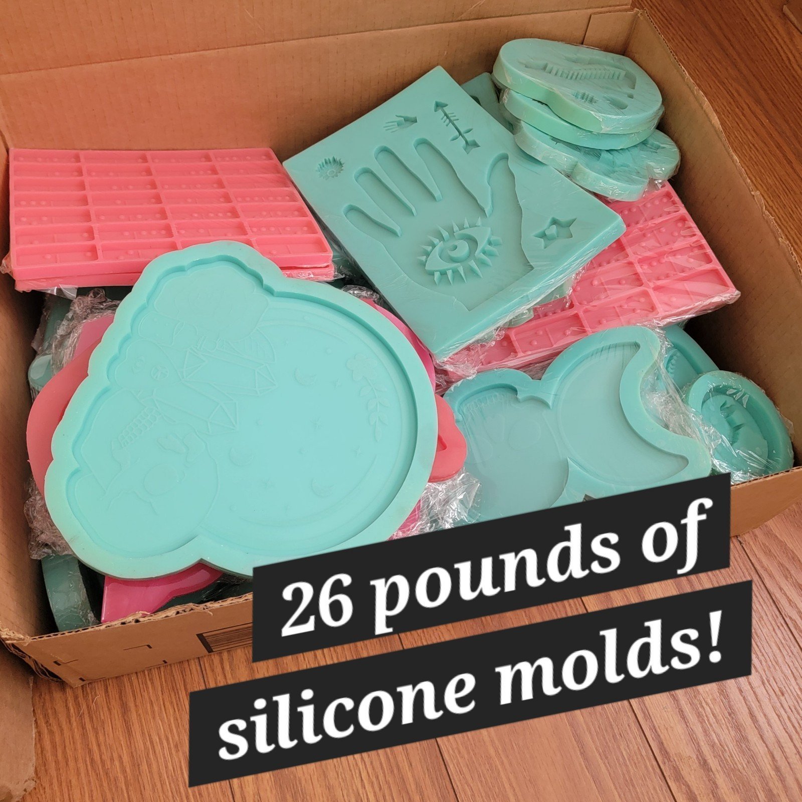 26 pounds of silicone molds Bundle for resin, clay, jesmonite, cement, wax etc