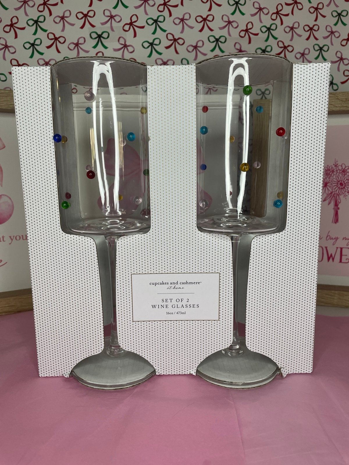 Cupcakes & Cashmere Wine Glass Set Of 2