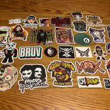 75 Wrestling Stickers Lot Collection