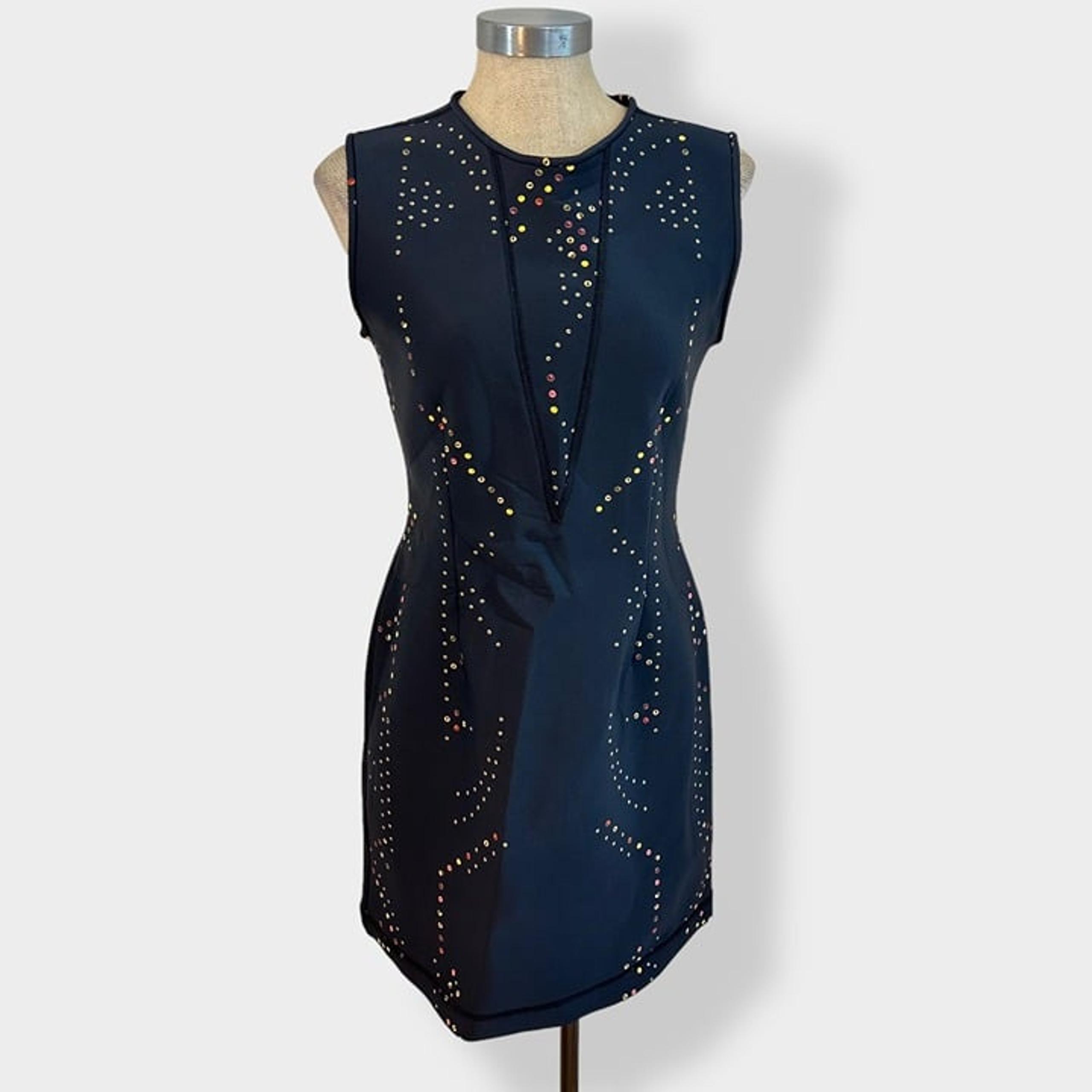 Cynthia Rowley Black Jewel Print Scuba Sheath Dress 6