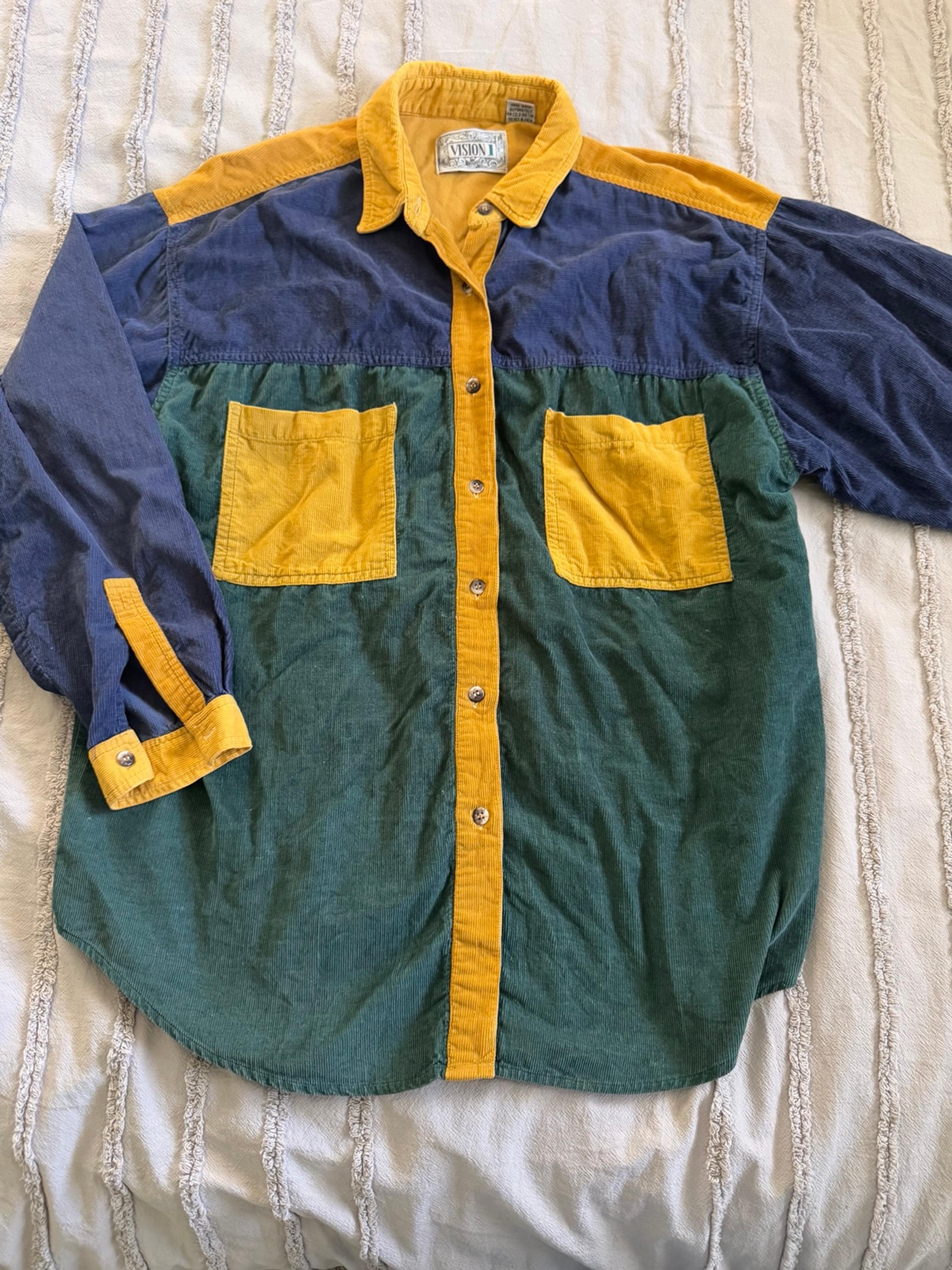 Men’s 90s Vintage Vision I 100% Cotton TwoToned Button Down