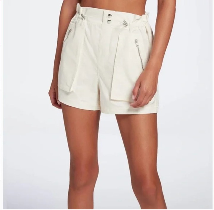 New CALIA Women's Woven Paperbag Short