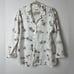 Vintage FLAX UnderFLAX Pajama Top FLAX Dolls Pattern Whimsical Linen White Sz S