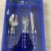 Gibson Flatware Set 24 Pieces Stainless Steel Blue With Silver NEW & SEALED