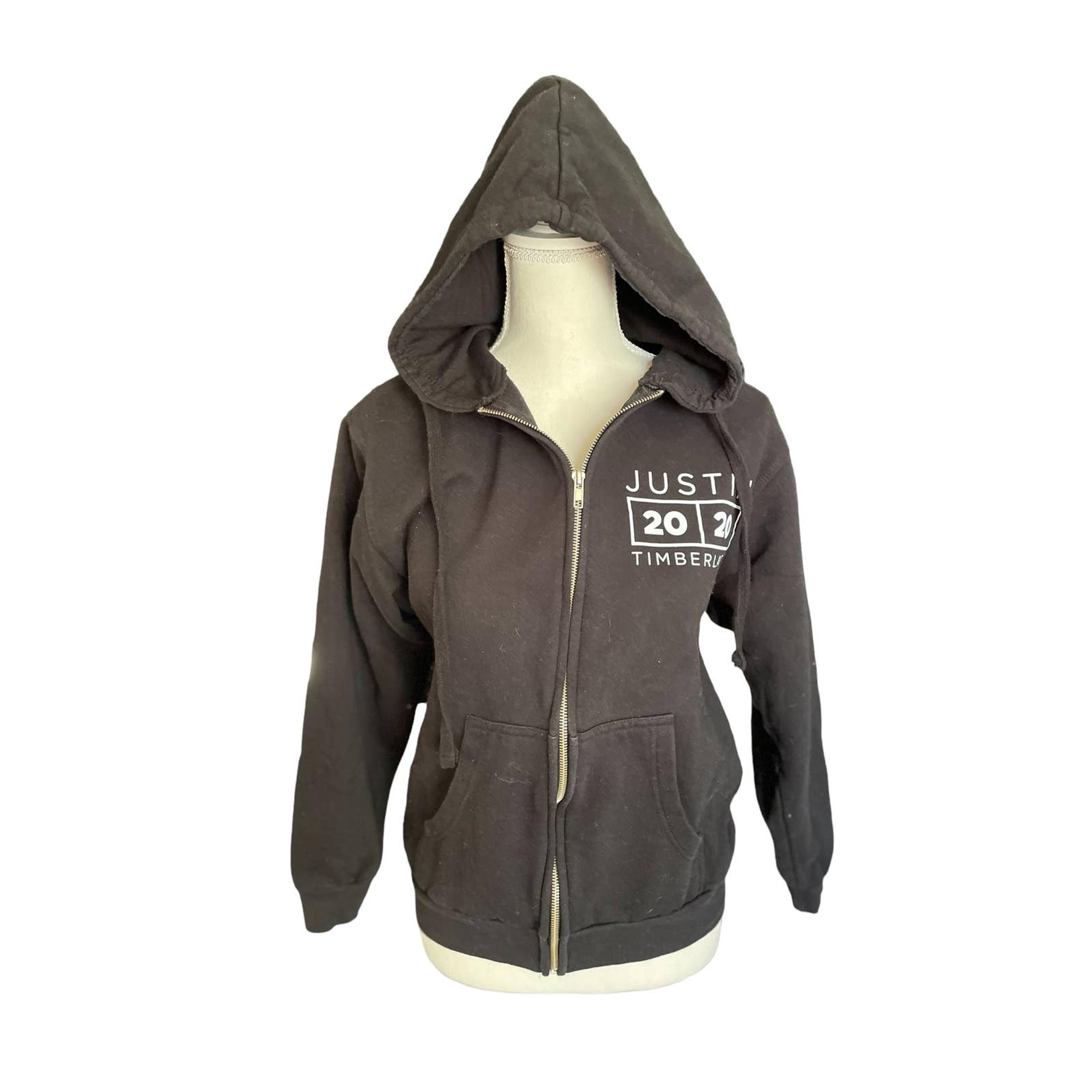 Tultex Womens Justin Timberlake Hoodie Sweatshirt Full Zip Size S Black