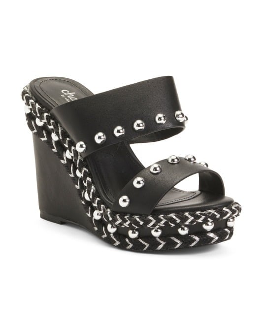 CHARLES BY CHARLES DAVID Humble Studded Wedge Sandals