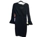 Just me Black V neck Midi dress size medium