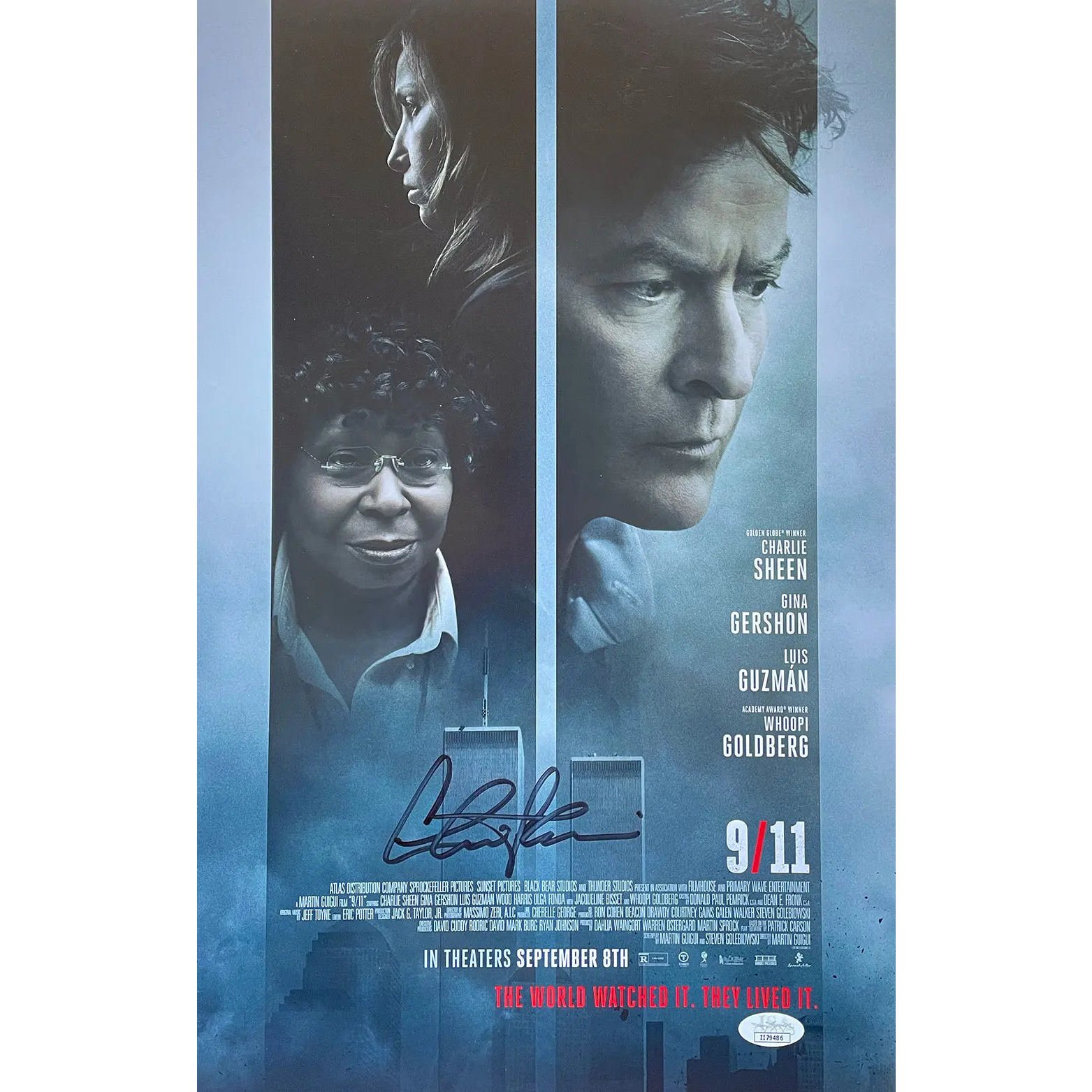 Charlie Sheen Signed 11x17 9/11 Movie Poster Photo JSA