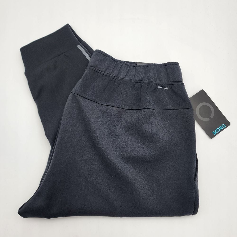 Skora Mens Pants Charcoal Gray Size M Qwick-Dry Run Jogger Polyester Blend New