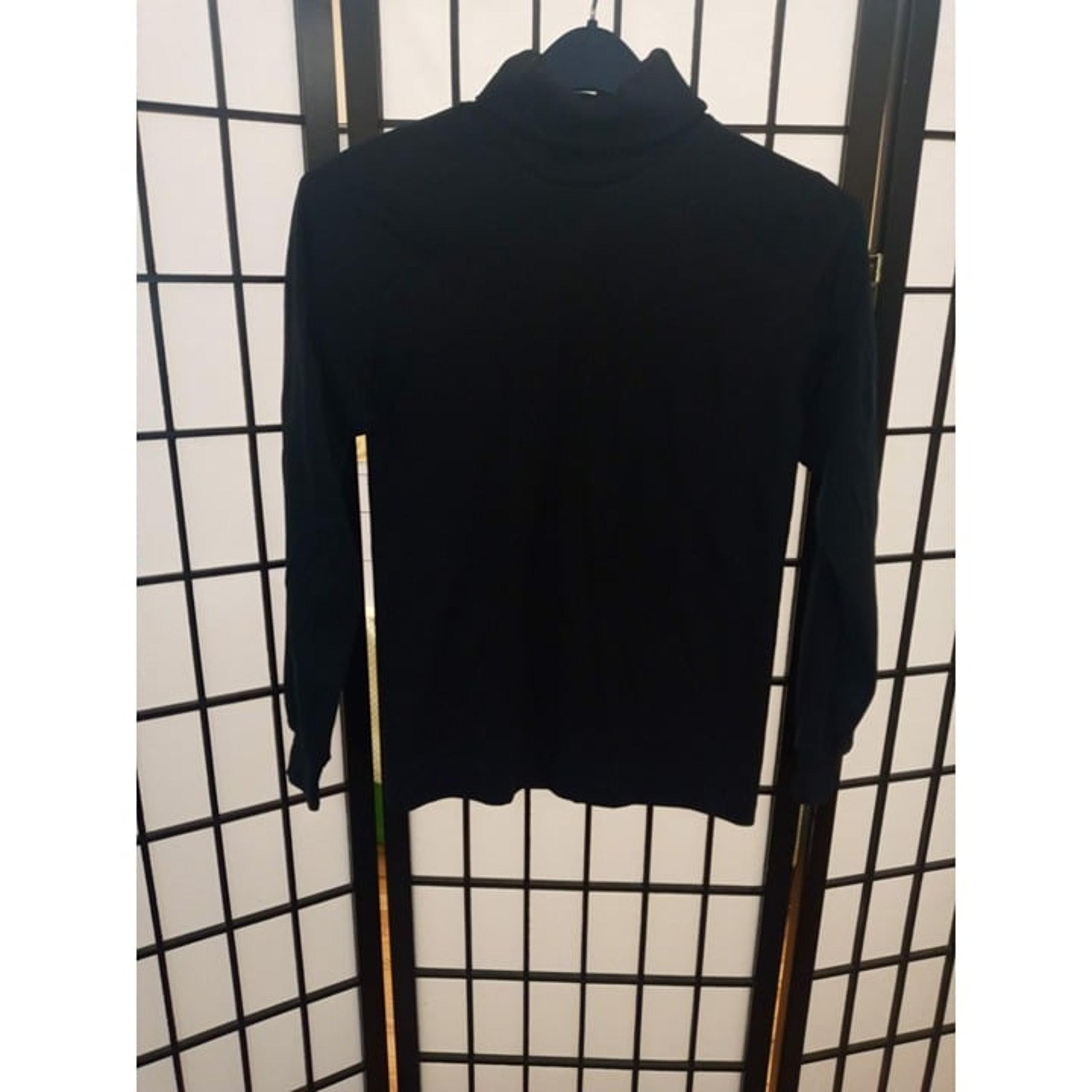 L.L. Bean Shirt Black Turtle Neck Long Sleeve Size Medium Stretch Pullover