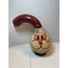 Christmas Santa Claus Gourd Folk Art Signed Hand Painted 10” VINTAGE 2000
