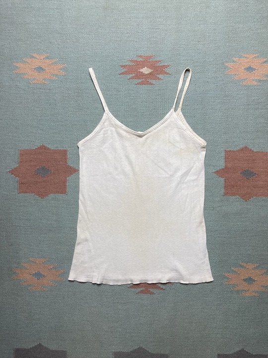 Vintage 50s 60s women’s ribbed tank top slip shirt cotton soft worn grunge large