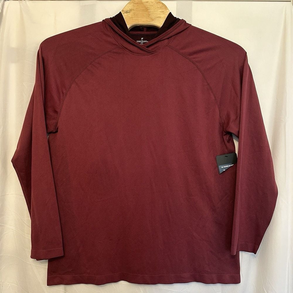 Fabletics Men's Size XXL Red Maroon The Training Day Hoodie Athleisure NWT