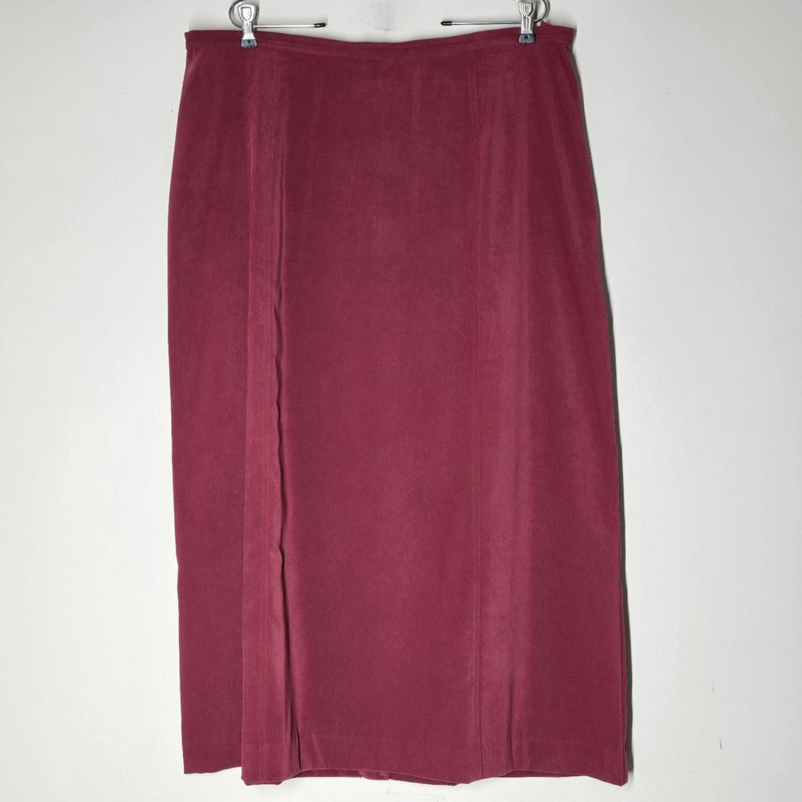 L.L. Bean Women's Red Velvet Soft Maxi Skirt Size 20 Reg Western Country