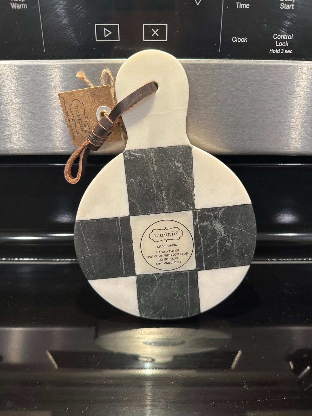 Mini Round Checkered Marble Board NEW